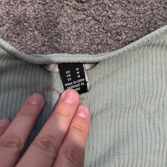 Mint Green Ribbed Bodysuit - Picture 2 of 2